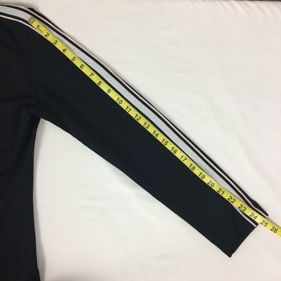 ProSpirit Track Jacket Black Mock Neck Stripe Sleeves Zip Pockets Large - Picture 12 of 12